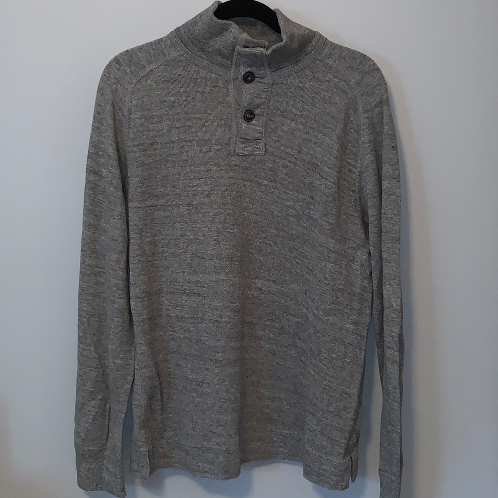 Men’s Grey ¼ Button Sweater